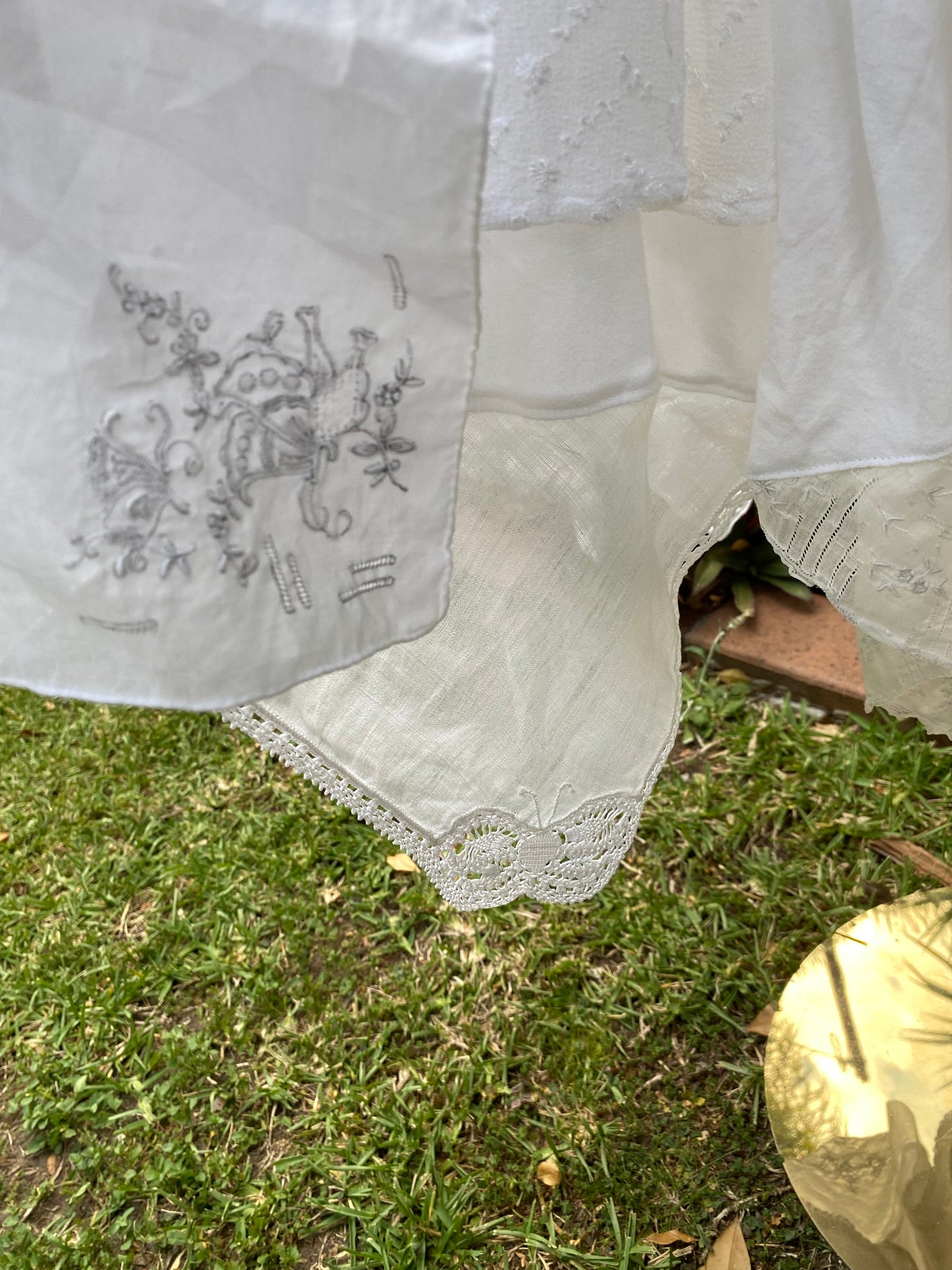 Reworked white flowy fairy skirt, size Medium/Large