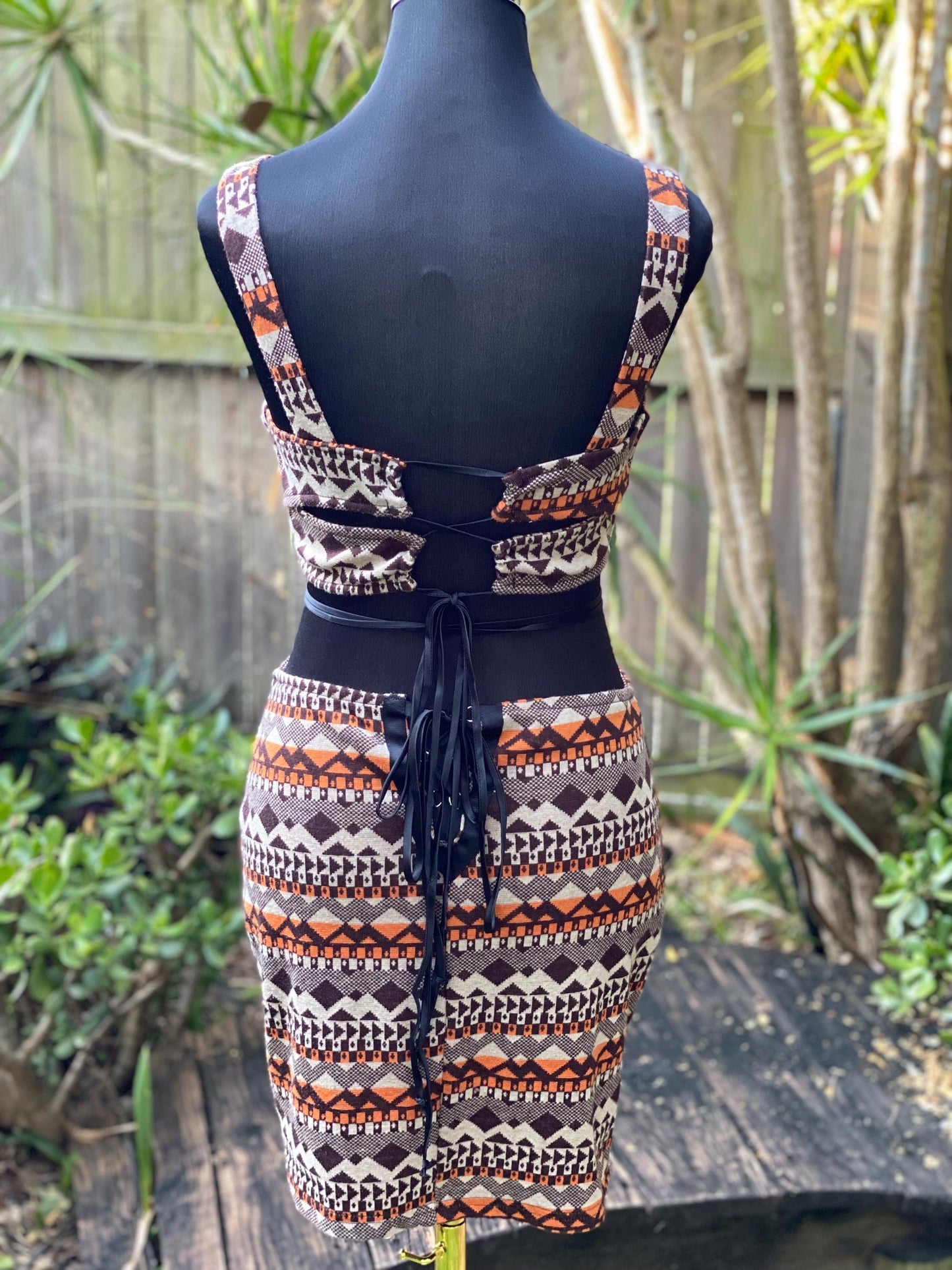 Reworked two piece festival outfit, size Small